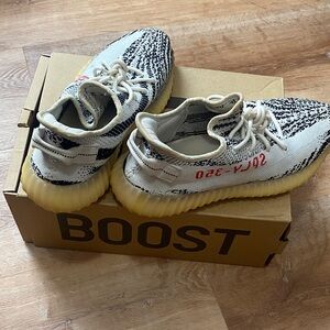 adidas Yeezy Boost 350 V2 White/Black with Red Side Text